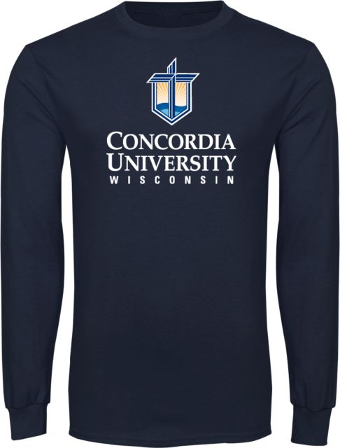 Concordia WI Long Sleeve T Shirt CUW Mark Stacked Centered - ONLINE ONLY