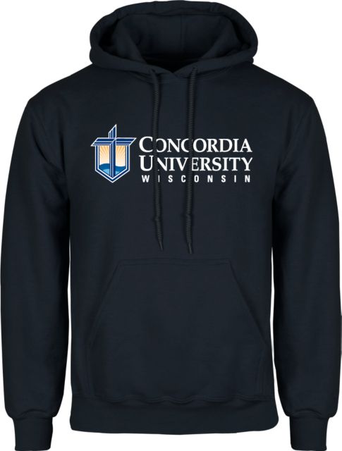 Concordia WI Fleece Hoodie CUW Mark Stacked Flush Left - ONLINE ONLY