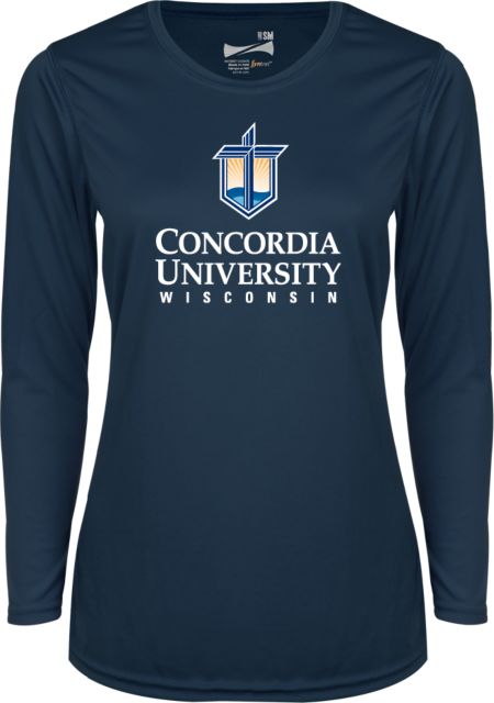 Concordia WI Ladies Syntrel Performance Longsleeve Shirt CUW Mark Stacked Centered - ONLINE ONLY