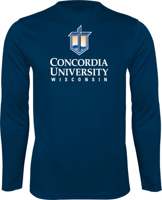 Concordia WI Performance Longsleeve Shirt CUW Mark Stacked Centered - ONLINE ONLY
