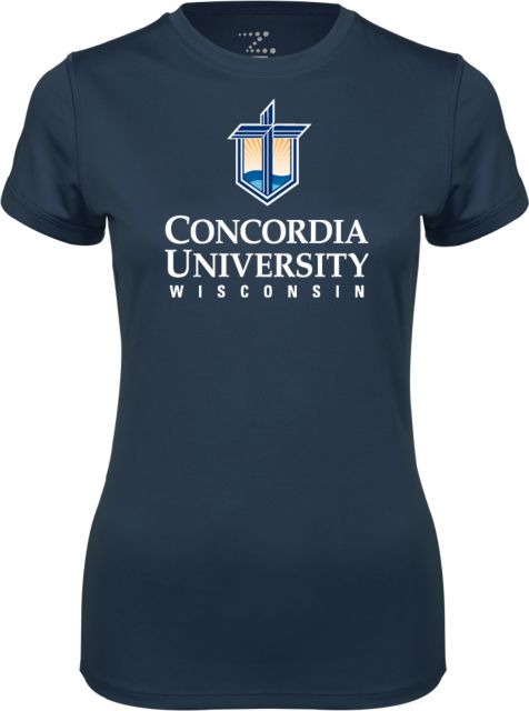 Concordia WI Ladies Syntrel Performance Tee CUW Mark Stacked Centered - ONLINE ONLY