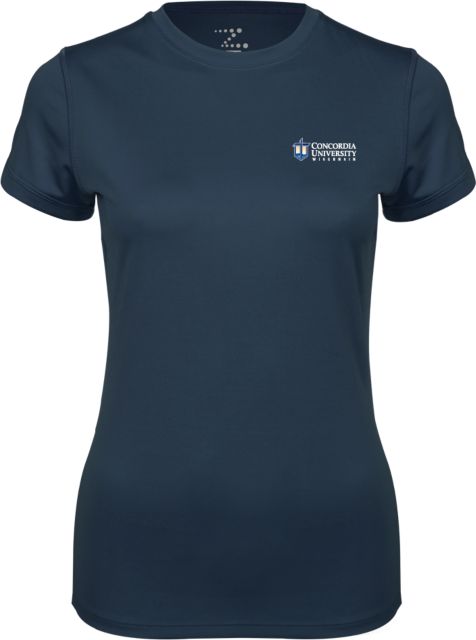 Concordia WI Ladies Syntrel Performance Tee CUW Mark Stacked Flush Left - ONLINE ONLY