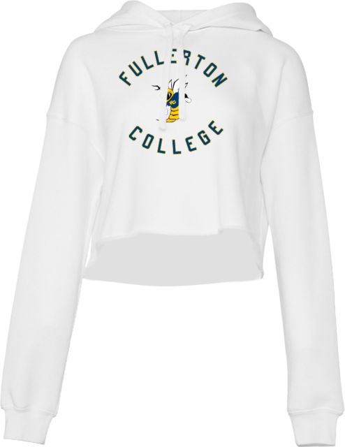 Fullerton College Bella + Canvas Womens Cropped Fleece Hood Fullerton College  Circle w/ Hornet - ONLINE ONLY