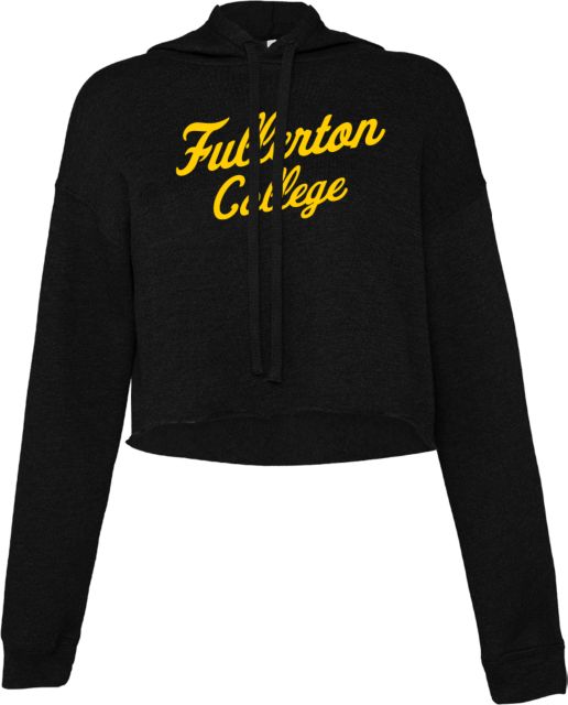 Fullerton College Bella + Canvas Womens Cropped Fleece Hood Fullerton College  Script - ONLINE ONLY