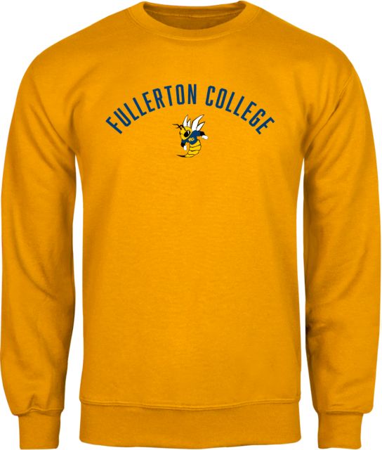 Fullerton College Fleece Crew Fullerton College Arched w/ Hornet - ONLINE ONLY