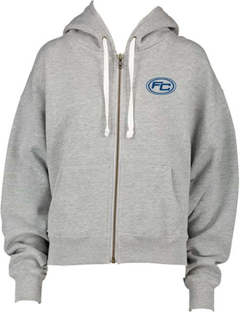 Fullerton College ENZA Womens Boxy Full Zip Hood FC Wordmark - ONLINE ONLY