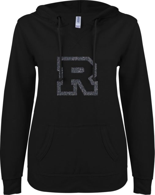 Rollins ENZA Womens V Notch Raw Edge Fleece Hoodie F Soft Glitter - ONLINE ONLY