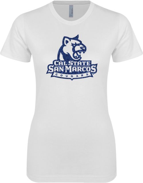 Cal State San Marcos Next Level Womens Boyfriend Tee Primary Logo Glitter - ONLINE ONLY