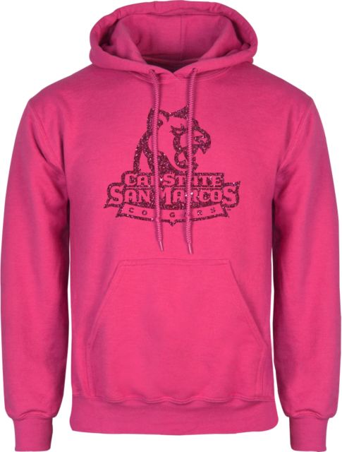 Cal State San Marcos Womens Fleece Hoodie Primary Logo Glitter - ONLINE ONLY