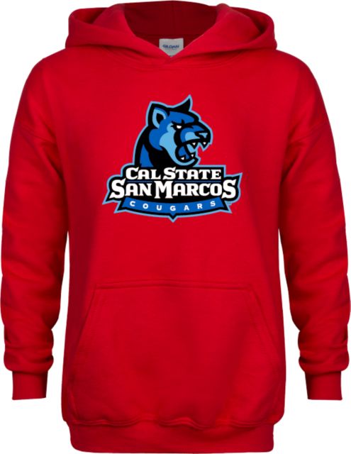 Cal State San Marcos Youth Red Fleece Hoodie Primary Logo - ONLINE ONLY