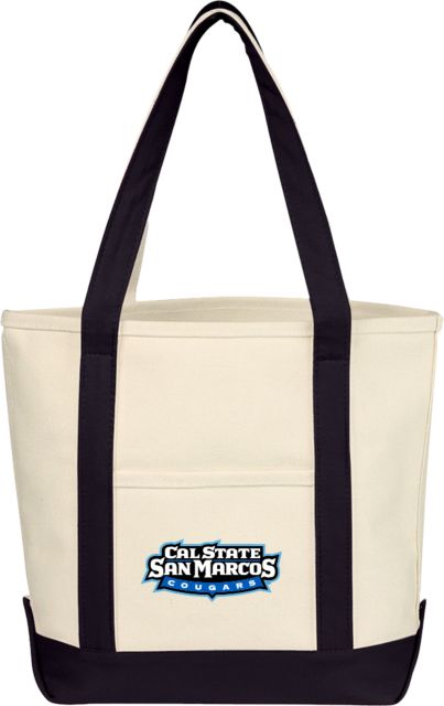 Cal State San Marcos Cotton Canvas Tote Bag Tertiary Logo - ONLINE ONLY