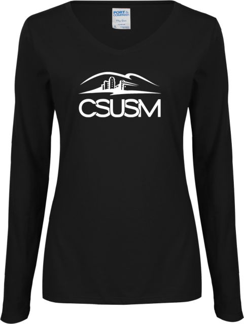 Cal State San Marcos Ladies Long Sleeve V Neck Tee CSUSM with University - ONLINE ONLY