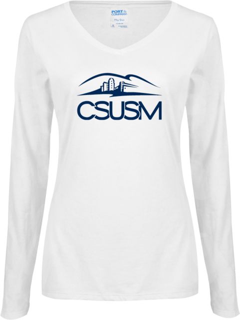 Cal State San Marcos Ladies Long Sleeve V Neck Tee CSUSM with University - ONLINE ONLY