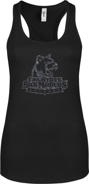 Cal State San Marcos Next Level Womens Racerback Tank  Primary Logo Soft Glitter - ONLINE ONLY