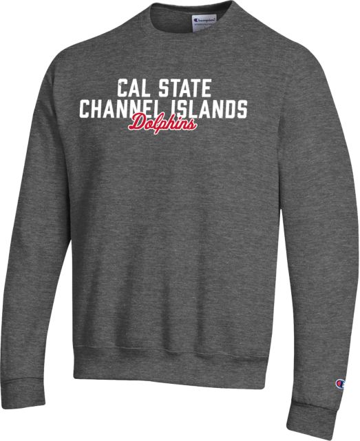 Channel Islands Champion Fleece Crew Cal State Channel Islands Dolphins Script Distressed Design - ONLINE ONLY