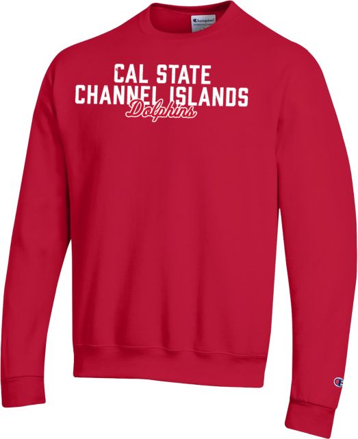 Channel Islands Champion Fleece Crew Cal State Channel Islands Dolphins Script Distressed Design - ONLINE ONLY