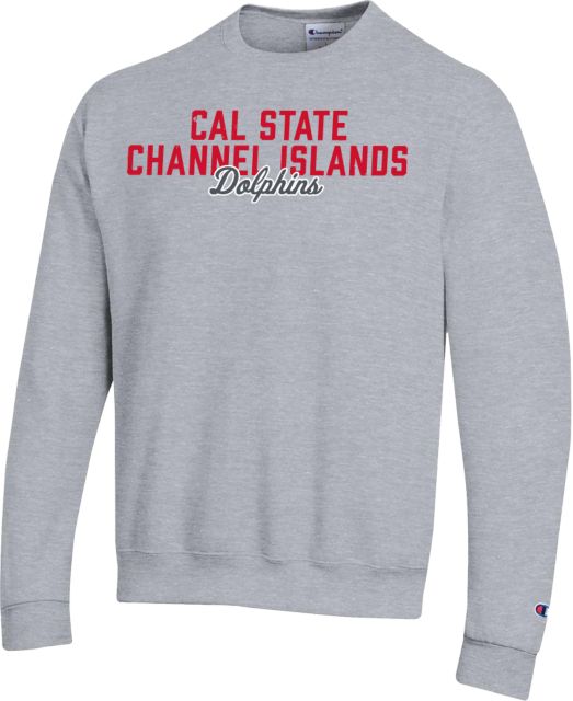 Channel Islands Champion Fleece Crew Cal State Channel Islands Dolphins Script Distressed Design - ONLINE ONLY