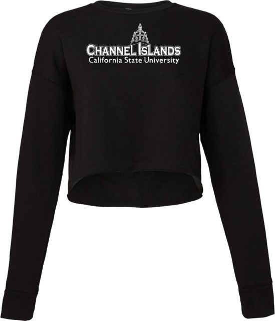 Channel Islands Bella + Canvas Womens Cropped Fleece Crew Channel Islands California State University Institutional Mark - ONLINE ONLY