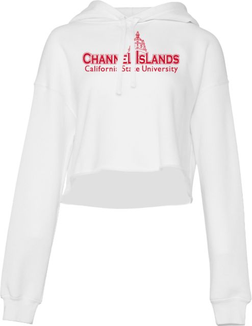 Channel Islands Bella + Canvas Womens Cropped Fleece Hood Channel Islands California State University Institutional Mark - ONLINE ONLY
