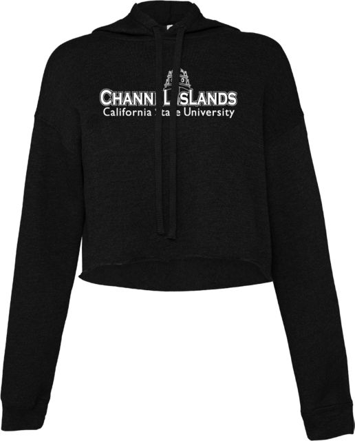 Channel Islands Bella + Canvas Womens Cropped Fleece Hood Channel Islands California State University Institutional Mark - ONLINE ONLY