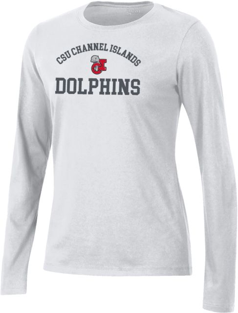 Channel Islands Gear Womens Long Sleeve Tee CSU Channel Islands Arched Dolphins - ONLINE ONLY
