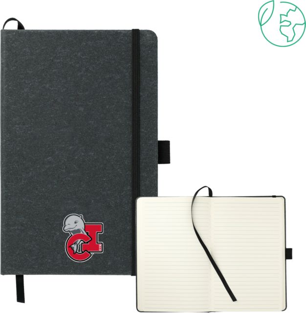 Channel Islands 5.5 x 8.5 FSC Mix Recycled Leather Bound Journal CSU Channel Islands Primary Mark with Dolphin - ONLINE ONLY