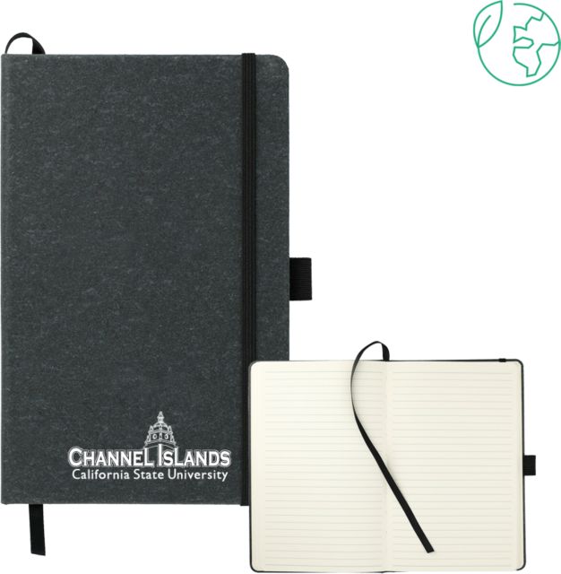 Channel Islands 5.5 x 8.5 FSC Mix Recycled Leather Bound Journal Channel Islands California State University Institutional Mark - ONLINE ONLY