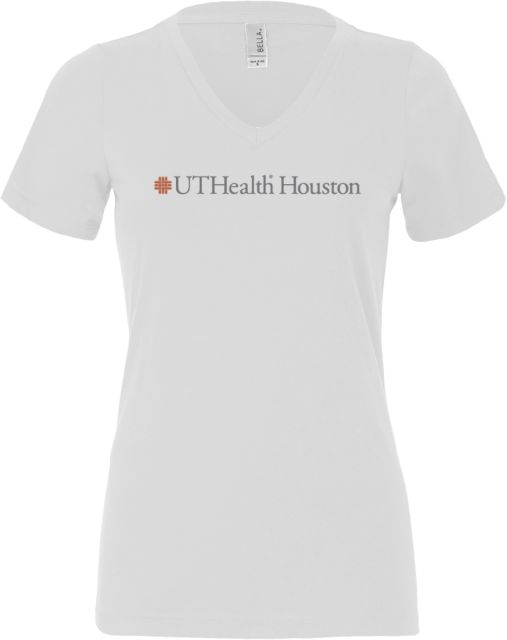 UTHealth Bella + Canvas Womens V Neck Cotton T Shirt UTHealth Houston Flat - ONLINE ONLY