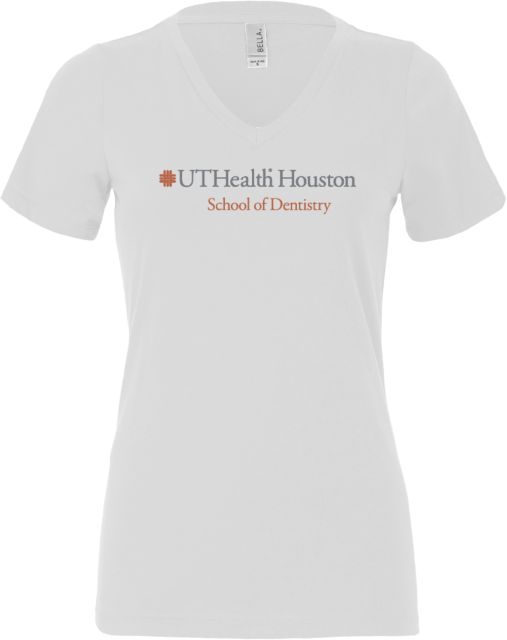 UTHealth Bella + Canvas Womens V Neck Cotton T Shirt UTHealth Houston School of Dentistry - ONLINE ONLY