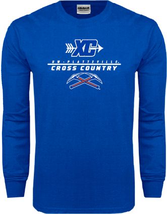 Wisconsin Platteville Long Sleeve T Shirt Stacked Cross Country Design - ONLINE ONLY