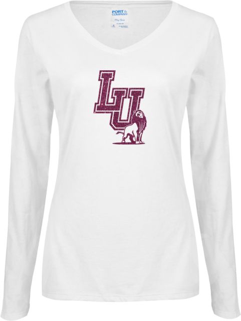 Langston Ladies Long Sleeve V Neck Tee LU Lion Mark Glitter - ONLINE ONLY