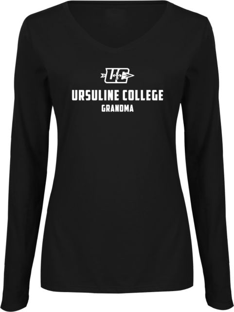Ursuline College Womens Long Sleeve V Neck Tee Ursuline College Grandma - ONLINE ONLY