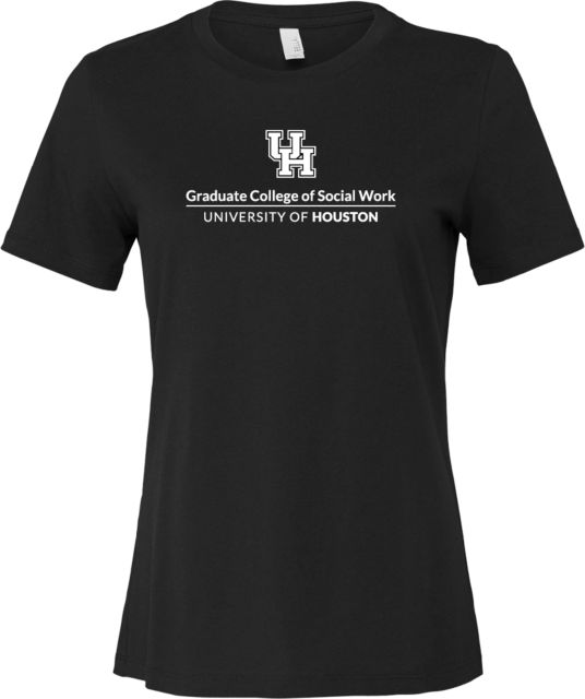Univ of Houston Bella + Canvas Womens Relaxed Cotton T Shirt Graduate College of Social Work Vertical - ONLINE ONLY