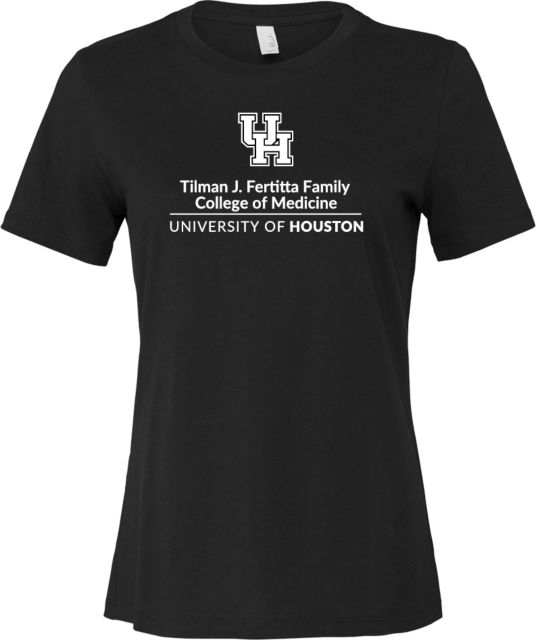 Univ of Houston Bella + Canvas Womens Relaxed Cotton T Shirt Tillman J Fertitta Family College of Medicine Vertical - ONLINE ONLY