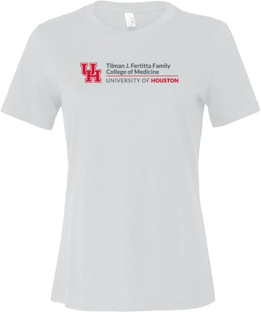 Univ of Houston Bella + Canvas Womens Relaxed Cotton T Shirt Tillman J Fertitta Family College of Medicine Horizontal - ONLINE ONLY