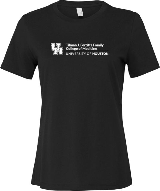 Univ of Houston Bella + Canvas Womens Relaxed Cotton T Shirt Tillman J Fertitta Family College of Medicine Horizontal - ONLINE ONLY