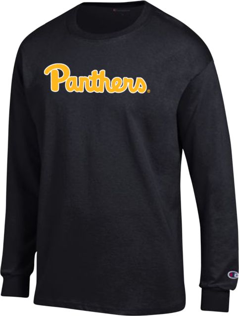 Pittsburgh Champion Long Sleeve T Shirt Script Panthers - ONLINE ONLY