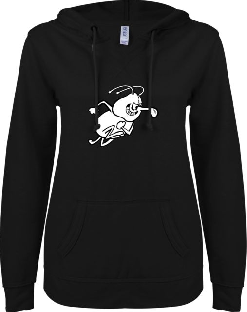 Arkansas Monticello ENZA Womens V Notch Raw Edge Fleece Hoodie Mascot - ONLINE ONLY