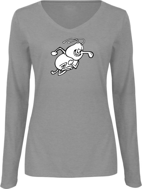 Arkansas Monticello Womens Long Sleeve V Neck Tee  Mascot - ONLINE ONLY
