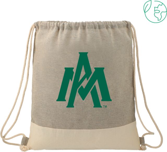 Arkansas Monticello Split Recycled Cotton Drawstring Bag Primary Mark - ONLINE ONLY