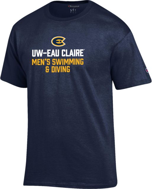 Eau Claire Champion T Shirt UW Eau Claire Mens Swimming and Diving - ONLINE ONLY