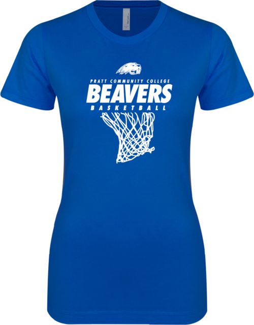 Pratt CC Next Level Ladies SoftStyle Junior Fitted Tee Pratt CC Beavers Basketball w/ Hanging Net - ONLINE ONLY