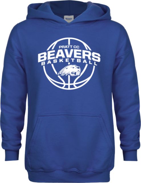 Pratt CC Youth Fleece Hoodie Arched Pratt CC Beavers w/ Ball - ONLINE ONLY