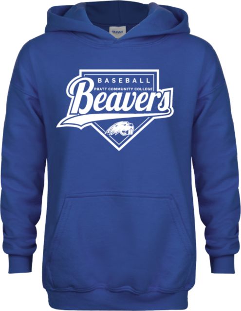 Pratt CC Youth Fleece Hoodie Beavers Baseball Script w/ Plate - ONLINE ONLY