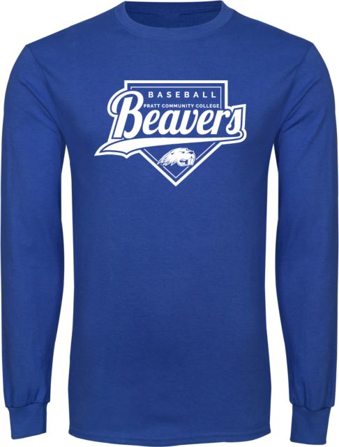 Pratt CC Long Sleeve T Shirt Beavers Baseball Script w/ Plate - ONLINE ONLY