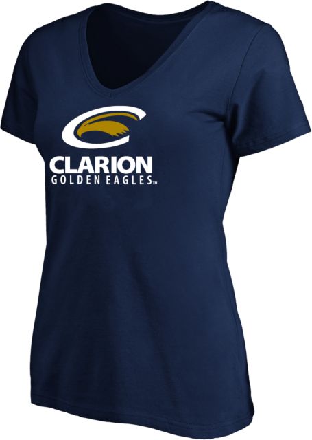PennWest Clarion Womens Plus V Neck T Shirt  Clarion Primary Athletic Mark - PLUS - ONLINE ONLY