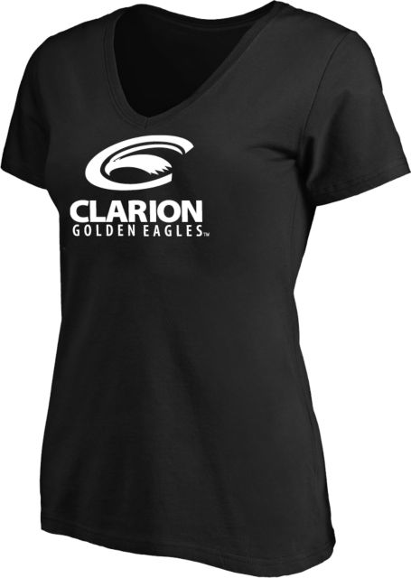 PennWest Clarion Womens Plus V Neck T Shirt  Clarion Primary Athletic Mark - PLUS - ONLINE ONLY