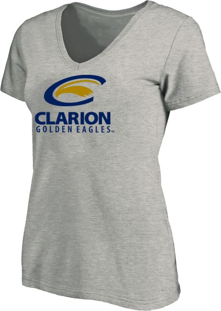 PennWest Clarion Womens Plus V Neck T Shirt  Clarion Primary Athletic Mark - PLUS - ONLINE ONLY