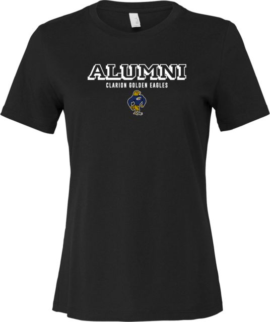 PennWest Clarion Bella + Canvas Womens Relaxed Cotton T Shirt Clarion Golden Eagles Alumni Block - ONLINE ONLY