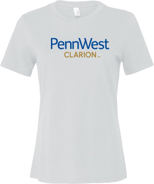 PennWest Clarion Bella + Canvas Womens Relaxed Cotton T Shirt PennWest Clarion Institutional Mark - ONLINE ONLY